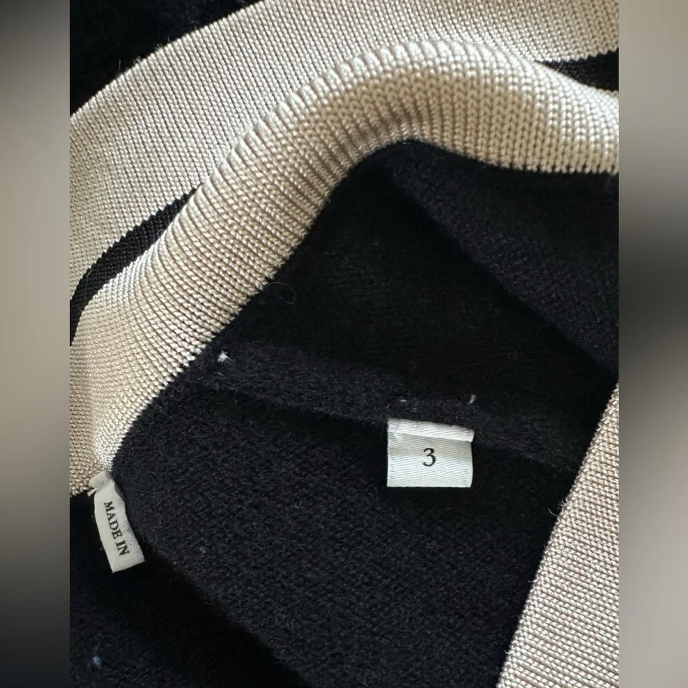 Sandro Colle Striped Neck Wool & Cashmere Sweater - Picture 8 of 12
